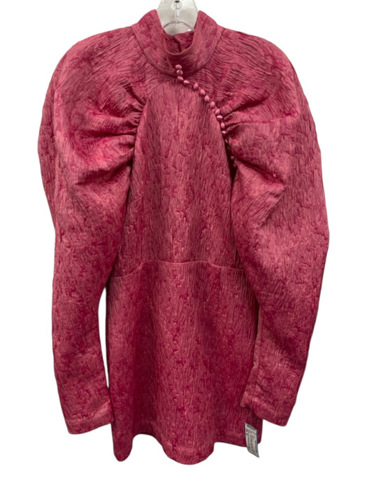 ROTATE BIRGER CHRISTENSEN Size 36 Pink Polyester Long Sleeve High Neck Dress Pink / 36