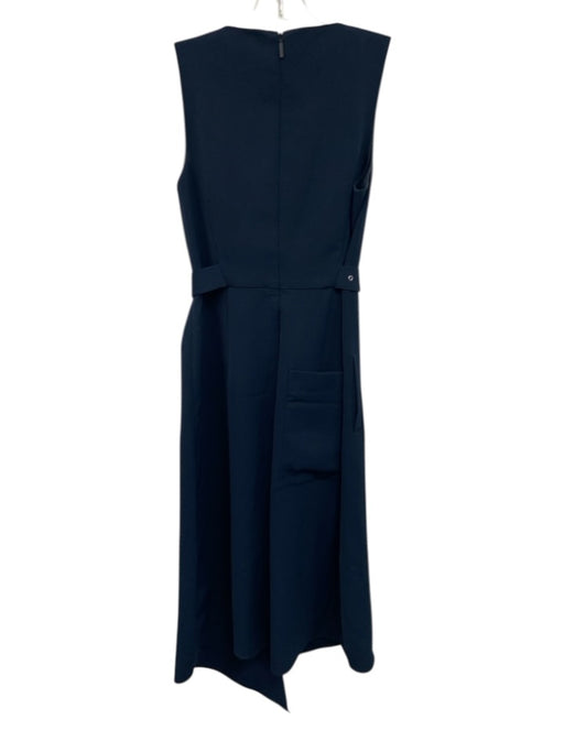 Tibi Size 00 Navy Polyester Sleeveless V Neck Midi split hem Dress Navy / 00