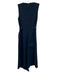 Tibi Size 00 Navy Polyester Sleeveless V Neck Midi split hem Dress Navy / 00