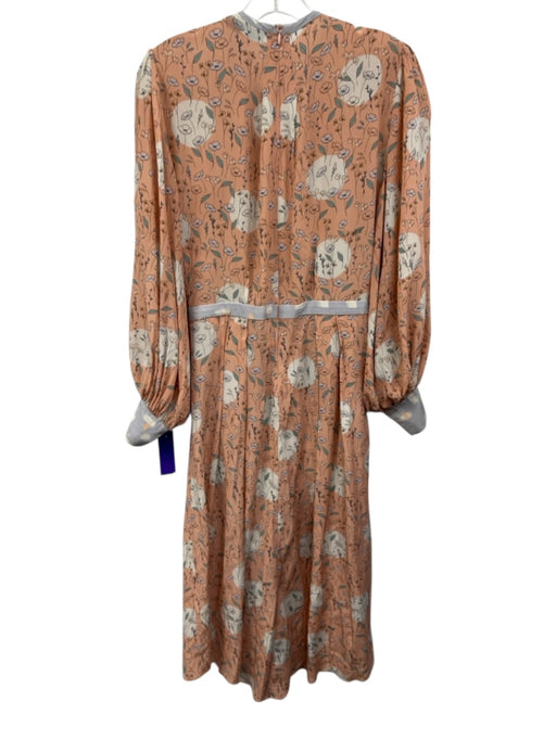 Hunter Bell Size 2 Pink, White, Multi Silk Floral Long Sleeve Back Zip Dress Pink, White, Multi / 2