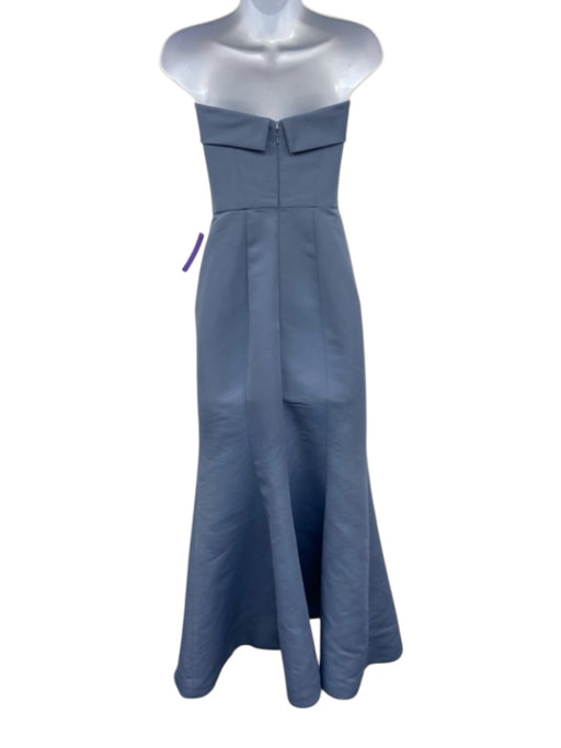 Amsale Size 2 Slate Blue Polyester Sleeveless Fold Over Shimmer Gown Slate Blue / 2
