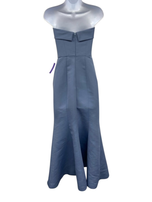Amsale Size 2 Slate Blue Polyester Sleeveless Fold Over Shimmer Gown Slate Blue / 2