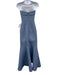 Amsale Size 2 Slate Blue Polyester Sleeveless Fold Over Shimmer Gown Slate Blue / 2