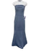Amsale Size 2 Slate Blue Polyester Sleeveless Fold Over Shimmer Gown Slate Blue / 2