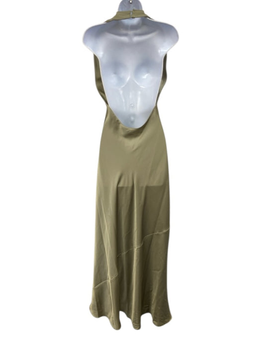 Show Me Your Mumu Size XS Green Polyester Sleeveless Shine Maxi Halter Dress Green / XS