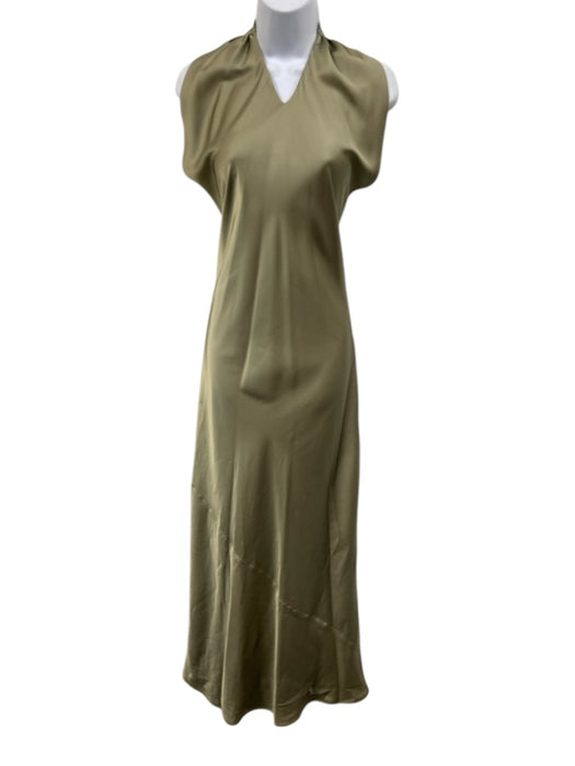 Show Me Your Mumu Size XS Green Polyester Sleeveless Shine Maxi Halter Dress Green / XS