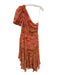 ASTR Size XS Pink & Multi Polyester One Sleeve Floral Below Knee Dress Pink & Multi / XS