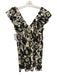 O.P.T. Size XS White, Green, Black Cotton Floral Ruffle Cap Sleeve Dress White, Green, Black / XS