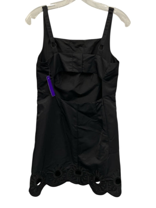 Tibi Size 2 Black Polyamide Sleeveless Above Knee Zip Pockets Back Cut Out Dress Black / 2