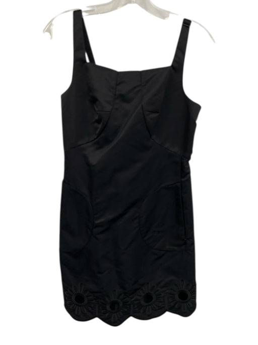 Tibi Size 2 Black Polyamide Sleeveless Above Knee Zip Pockets Back Cut Out Dress Black / 2