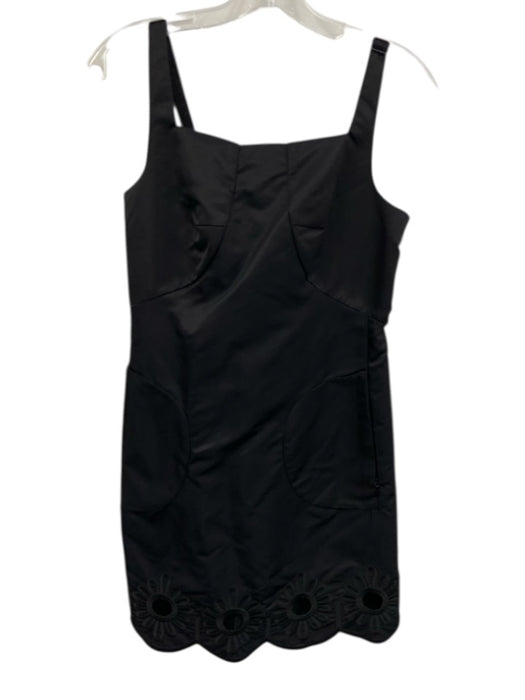 Tibi Size 2 Black Polyamide Sleeveless Above Knee Zip Pockets Back Cut Out Dress Black / 2