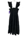 Hill House Size XS Black Cotton Pleats Ruffle Cap Sleeve Smocked Bodice Dress Black / XS