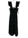 Hill House Size XS Black Cotton Pleats Ruffle Cap Sleeve Smocked Bodice Dress Black / XS
