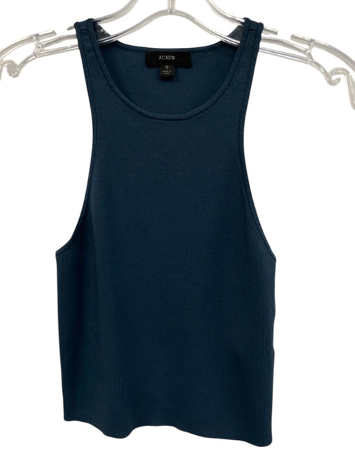 J Crew Size S Slate Blue Viscose & Polyamide Sleeveless Ribbed Tank Top Slate Blue / S