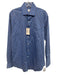 Peter Millar NWT Size M Blue Synthetic Plaid Button Up Men's Long Sleeve Shirt Blue / M