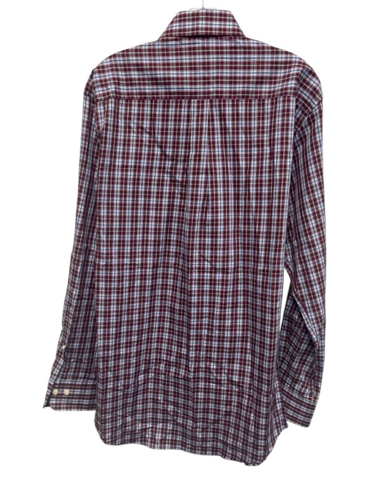 Peter Millar NWT Size M Red & Blue Cotton Plaid Button Up Long Sleeve Shirt Red & Blue / M