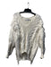 IRO Size XS White Cotton Blend V Neck Fringe Detail Knit Oversize Sweater White / XS