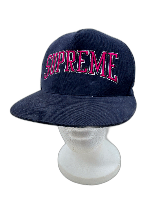 supreme navy blue, white, pink Cotton Corduroy Adjustable Snap Back Hat navy blue, white, pink / One Size