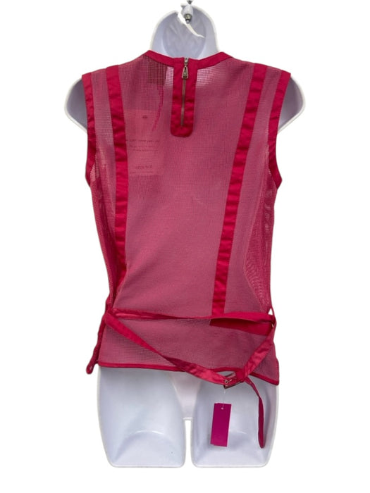 Louis Vuitton Size 40 Hot pink Cotton Sleeveless Mesh Silver Buckle Belt Inc Top Hot pink / 40