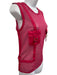 Louis Vuitton Size 40 Hot pink Cotton Sleeveless Mesh Silver Buckle Belt Inc Top Hot pink / 40
