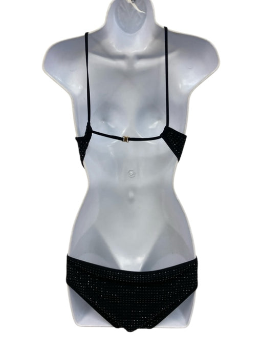 Gucci Size S Black Polymide Blend Rhinestone Cut Out Detail Cross Back Swimsuit Black / S