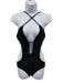 Gucci Size S Black Polymide Blend Rhinestone Cut Out Detail Cross Back Swimsuit Black / S