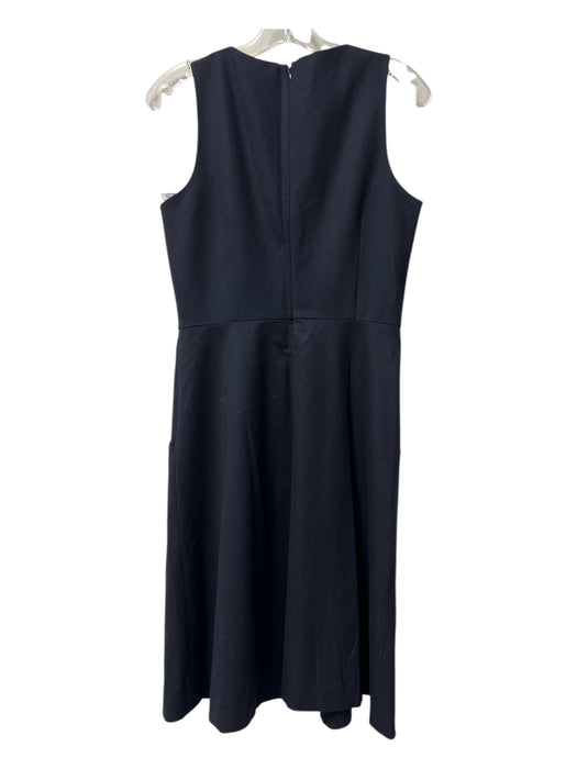 Theory Size 8 Navy Polyester Blend Short Sleeve Back Zip Scoop Neck Dress Navy / 8