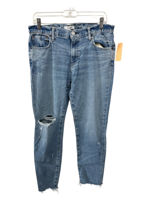Moussey Size 29 Medium Wash Cotton Denim Distressed Frayed Low waist Jeans Medium Wash / 29