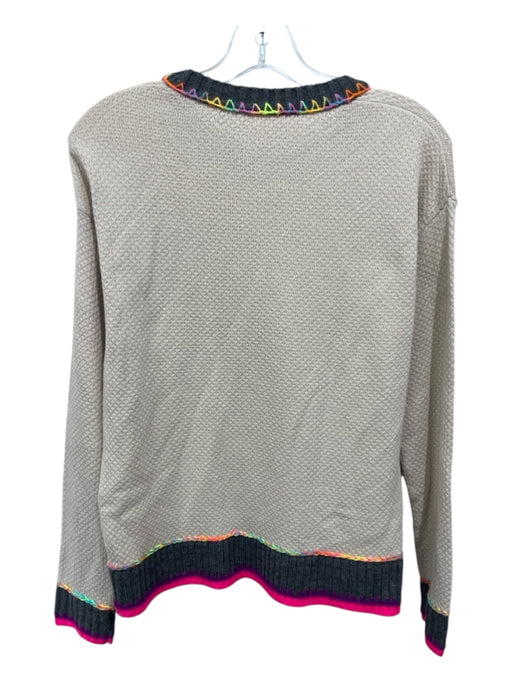 Lisa Todd Size S Gray, Pink, Green Cotton Color Block Stitching Sweater Gray, Pink, Green / S