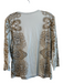 J. McLaughlin Size L Beige & Brown Nylon Long Sleeve Paisley Print Stretch Top Beige & Brown / L