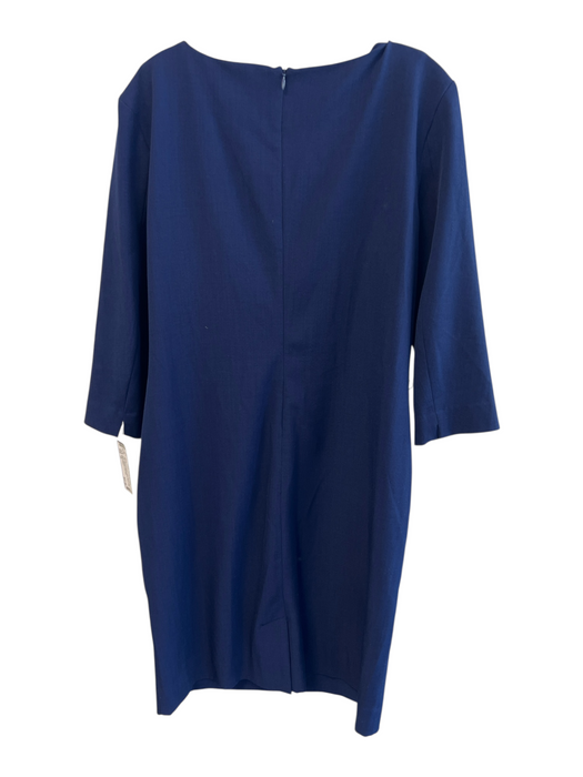 M.M. Lafleur Size 12 Navy Blue Polyester Long Sleeve solid color Pockets Dress Navy Blue / 12