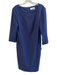 M.M. Lafleur Size 12 Navy Blue Polyester Long Sleeve solid color Pockets Dress Navy Blue / 12