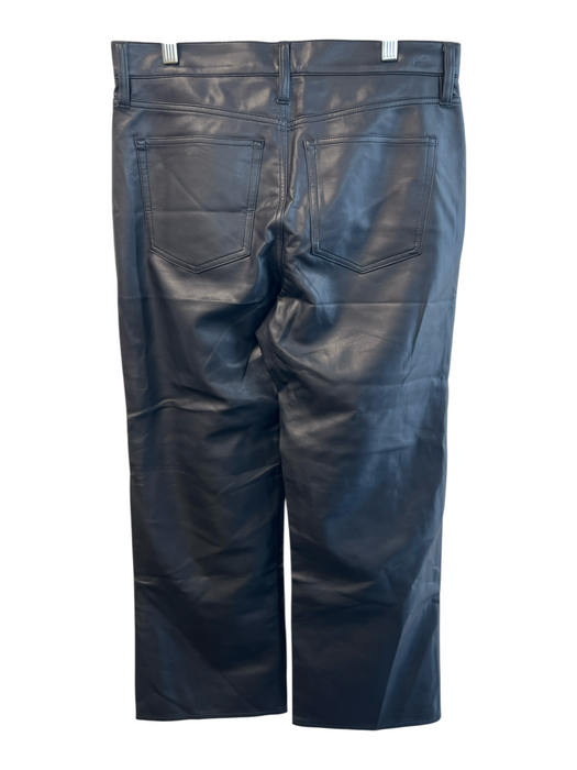 J Crew Size 28 Black Polyurethane High Rise 5 Pocket Zip Fly Wide Leg Pants Black / 28