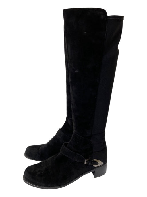 Stuart Weitzman Shoe Size 10 Black Suede Knee High Stretch Buckle Detail Boots Black / 10