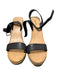 Miu Miu Shoe Size 40 Beige & Black Wedge toe strap Cross Strap Shoes Beige & Black / 40