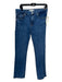 Zara Size 10 Med Wash Cotton Denim Straight Cut High Rise Jeans Med Wash / 10