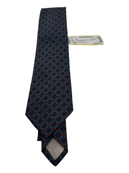 Yves Saint Laurent Grey & Multi Print Silk All Over Print Men's Tie