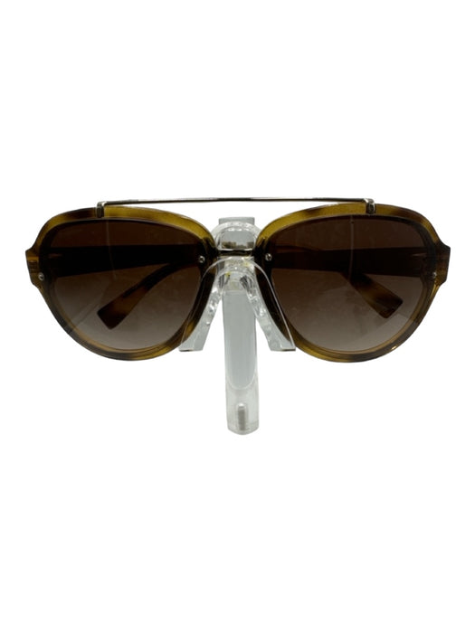 Versace Brown Acetate Aviator Tortoiseshell Metal detail Sunglasses Brown