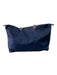 Longchamp Navy Nylon Leather Handles Zipper Closure Tote Purse Navy / Large