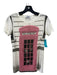 Moschino Cheap & Chic Size 6 White, Pink, Black Cotton Telephone Booth Top White, Pink, Black / 6