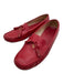 Prada Shoe Size 40 Red Leather Grip Bottom Logo Detail Tassel Slip On Loafers Red / 40