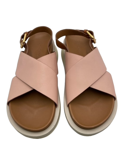 See By Chloe Shoe Size 39 Pink, Brown, White Leather Back Buckle Sandals Pink, Brown, White / 39