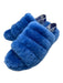 Ugg Shoe Size 10 Blue Synthetic Fuzzy Back Strap Open Toe Slippers Blue / 10