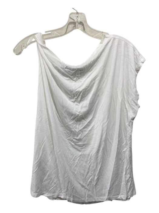 IRO Size L White Viscose Cap Sleeve Wide Neck Boxy Top White / L