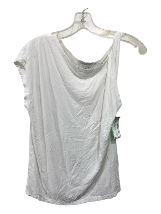 IRO Size L White Viscose Cap Sleeve Wide Neck Boxy Top White / L