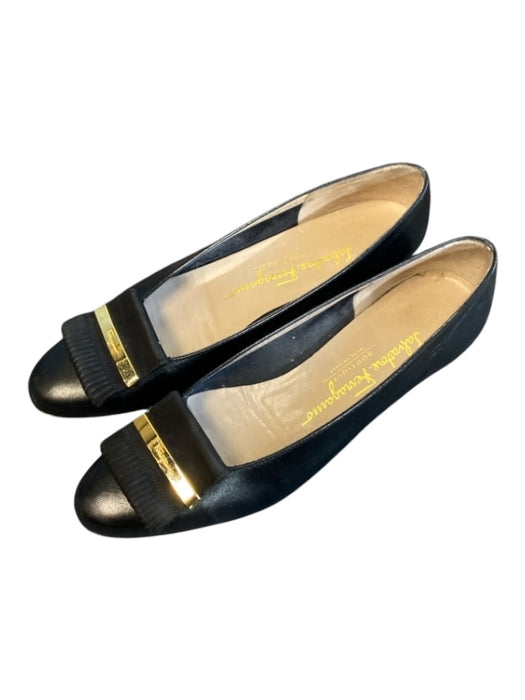 Ferragamo Shoe Size 6.5 Black Leather Almond Toe Tassel Detail Flat Shoes Black / 6.5