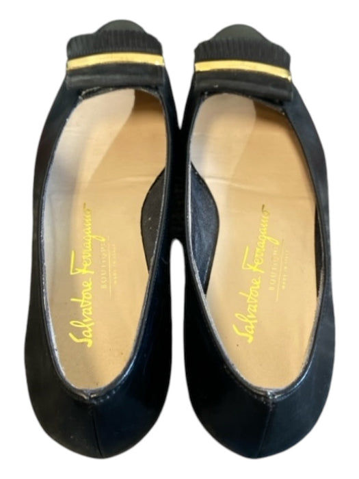 Ferragamo Shoe Size 6.5 Black Leather Almond Toe Tassel Detail Flat Shoes Black / 6.5