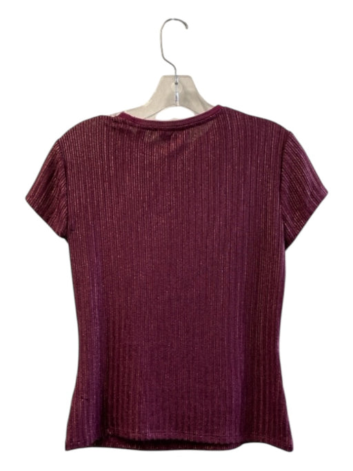 Ted Baker Size 1 Merlot & Gold Missing Fabric Tag Round Neck Short Sleeve Top Merlot & Gold / 1