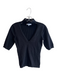 Frame Size XS Black Silk & Cotton High Neck Chest Cut Out Short Sleeve Knit Top Black / XS