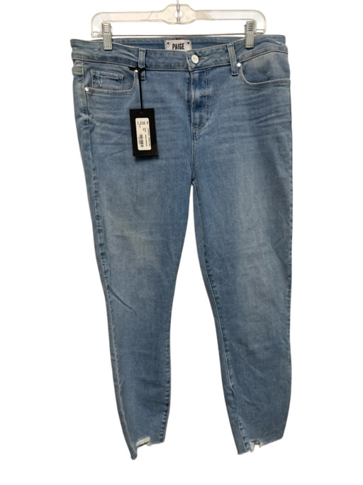 Paige Size 32 Light Wash Cotton Denim Raw Hem Mid Rise Crop Jeans Light Wash / 32